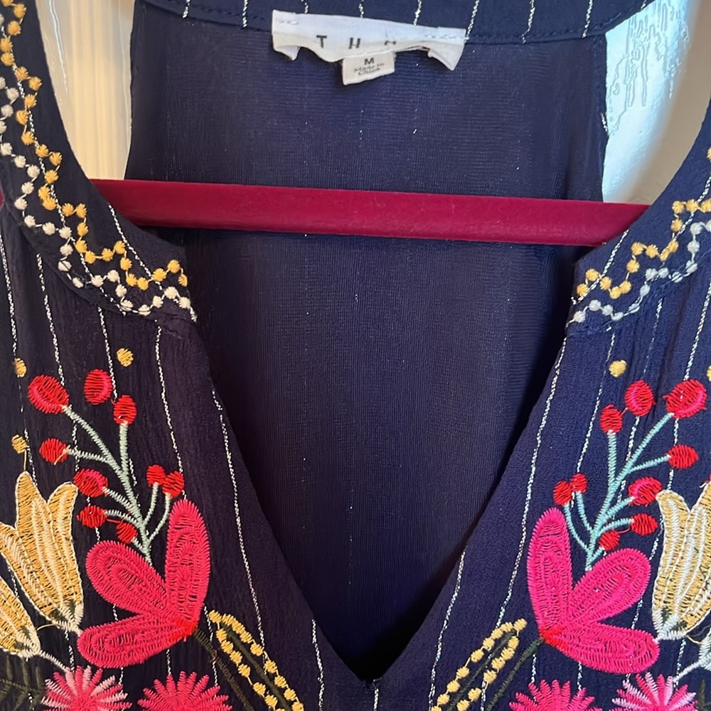 THML Floral Embroidered Metallic Sun Dress - Picture 4 of 8